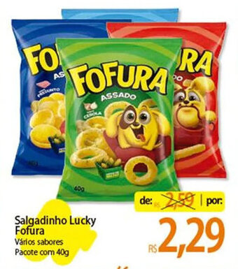Salgadinho Lucky Fofura Vários sabores Pacote com 40g