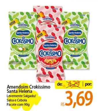 Atacadão Amendoim Crokíssimo Santa Helena Levemente Salgado/ Salsa e Cebola Pacote com 90g oferta