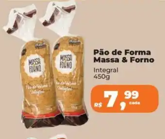 Pão de Forma Massa & Forno Integral 450g