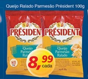 Supermercados Guanabara Queijo Ralado Parmesao President 100g oferta