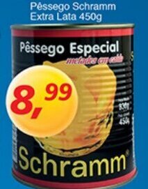 Supermercados Guanabara Pessego Schramm Extra Lata 450g oferta