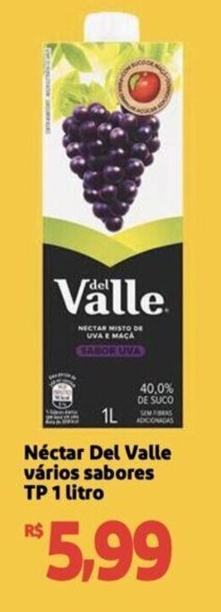 Extra Supermercado Néctar Del Valle vários sabores TP 1 litro oferta