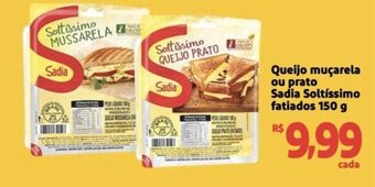 Extra Supermercado Queijo muçarela ou prato Sadia Soltíssimo fatiados 150 g oferta