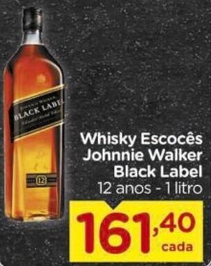 Carrefour Whisky Escocês Johnnie Walker Black Label 12 anos - 1 litro oferta