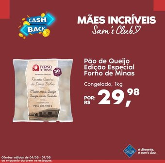 Sam's Club Pão de Queijo Edição Especial Forno de Minas Congelado, 1kg oferta