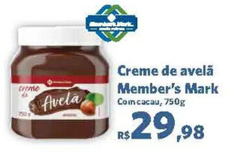 Sam's Club Creme de avelã Member's Mark Com cacau, 750g oferta