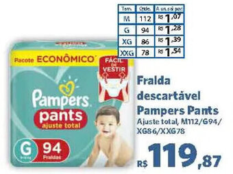Sam's Club Fralda descartável Pampers pants oferta