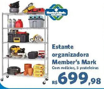 Estante organizadora Member's Mark Com rodízios, 5 prateleiras
