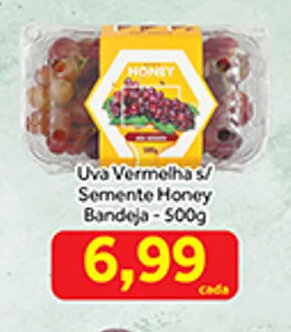 Uva Vermelhas/ Semente Honey Bandeja-500g
