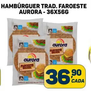 HAMBÚRGUER TRAD. FAROESTE AURORA-36X56G