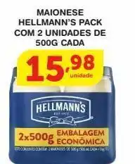 Roldão Maionese hellmann’s pack com 2 unidades de 500g cada oferta