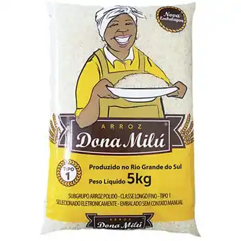 Arena Atacado Arroz tipo 1 dona milú agulhinha pacote 5kg oferta