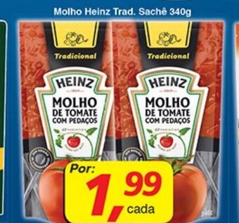 Supermercados Guanabara Molho Heinz Trad. Sache 340g oferta