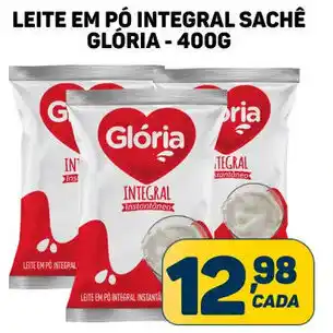 LEITE EM PÓ INTEGRAL SACHÊ GLÓRIA-400G