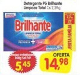 Cercadão Detergente po Brilhante Limpeza Total 2.2kg oferta