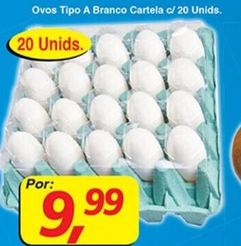Supermercados Guanabara Ovos Tipo A Branco Cartela c/ 20 unids. oferta