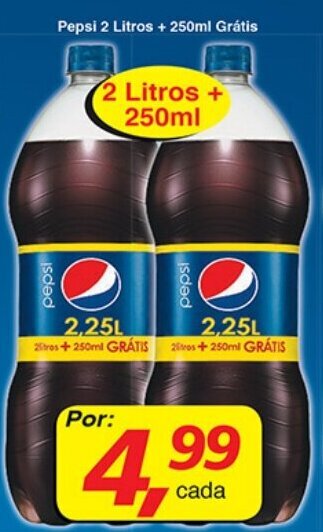 Supermercados Guanabara Pepsi 2L + 250ml Gratis oferta