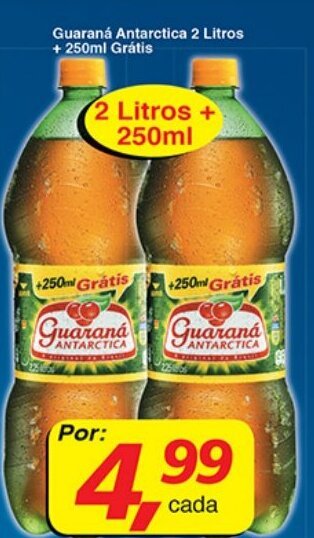 Supermercados Guanabara Guarana Antarctica 2L + 250ml Gratis oferta