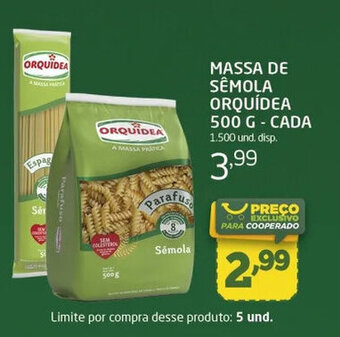 Cooper MASSA DE SEMOLA ORQUÍDEA 500 G - CADA oferta