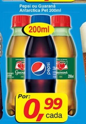 Supermercados Guanabara Pepsi ou Guarana Antarctica pet 200ml oferta