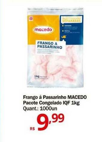Althoff Supermercados Frango à Passarinho Macedo Pacote Congelado Iqf 1kg oferta