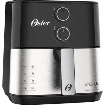 Fritadeira air fry oster compact 4,5l inox/preto