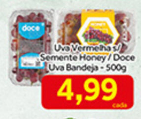 Uva Vermelha s/ Semente Honey / Doce Uva bandeja 500g
