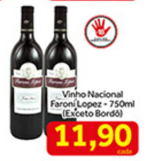 Shibata Supermercados Vinho Nacional Faroni Lopez 750ml oferta
