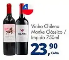 Delta Supermercados Vinho Chileno Manke Clássico / Impido 750ml oferta