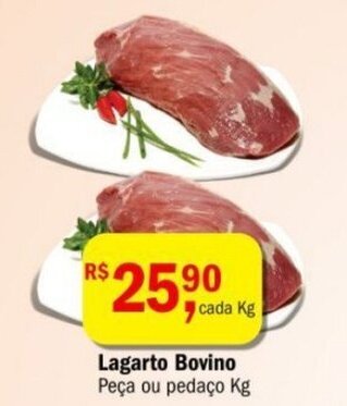 Ultrabox Lagarto Bovino Peça ou pedaço Kg oferta