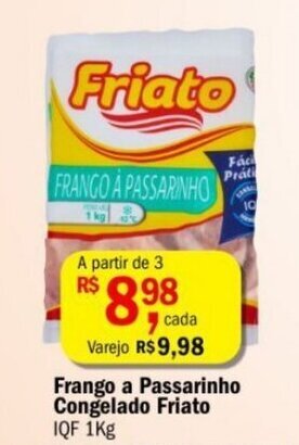 Ultrabox Frango a Passarinho Congelado Friato IQF 1Kg oferta