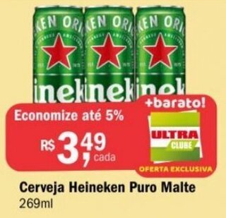 Ultrabox Cerveja Heineken Puro Malte 269ml oferta