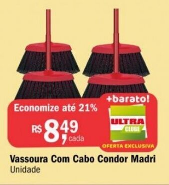 Ultrabox Vassoura Com Cabo Condor Madri Unidade oferta