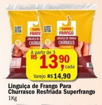 Ultrabox Linguiça de Frango Para Churrasco Resfriada Superfrango 1kg oferta