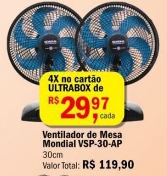 Ultrabox Ventilador de Mesa Mondial VSP-30-AP 30cm oferta