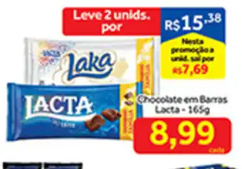 Shibata Supermercados Chocolate em Barras Lacta 165g oferta