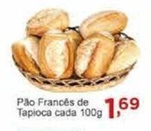 Rossi Supermercado Pão Francês de Tapioca cada 100g oferta