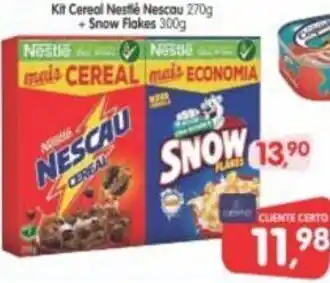 Cercadão Kit Cereal Nestle Nescau 270g - Snow Flakes 300g oferta