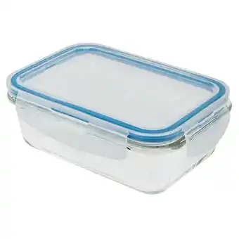 Pote de vidro oikos retangular com tampa transparente 330ml