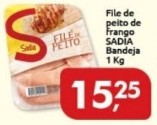 Supermercados Nori File de peito de Frango SADIA Bandeja 1 Kg oferta