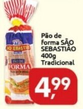 Supermercados Nori Pão de Forma SÃO SEBASTIÃO 400g Tradicional oferta