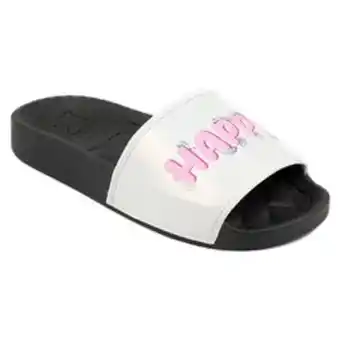 Itapuã Calçados Chinelo slide infantil molekinha happy branco e preto oferta