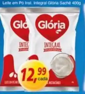 Leite em Pó Inst. Integral Glória Sache 400g