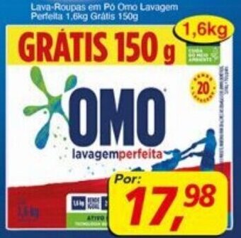Supermercados Guanabara Lava-Roupas em Po Omo Lavagem Perfeita 1,6kg Grátis 150g oferta