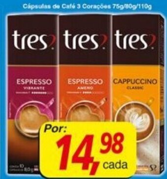 Supermercados Guanabara Cápsulas de Café 3 Corações oferta