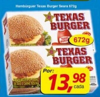 Supermercados Guanabara Hambúrguer Texas Burger Seara 672g oferta