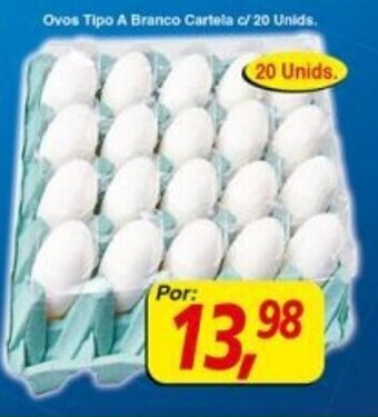 Supermercados Guanabara Ovos Tipo A Branco Cartela c/ 20 Unids. oferta
