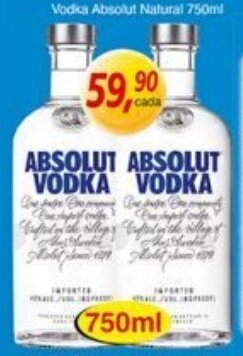 Supermercados Guanabara Vodka Absolut Natural 750ml oferta
