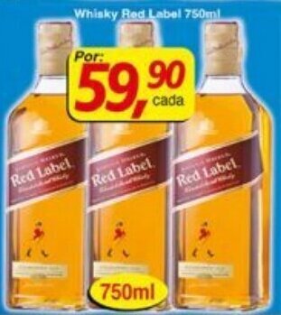 Supermercados Guanabara Whisky Red Label 750ml oferta