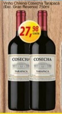 Supermercados Guanabara Vinho Chileno Cosecha Tarapacá (Exc. Gran Reserva) 750ml oferta